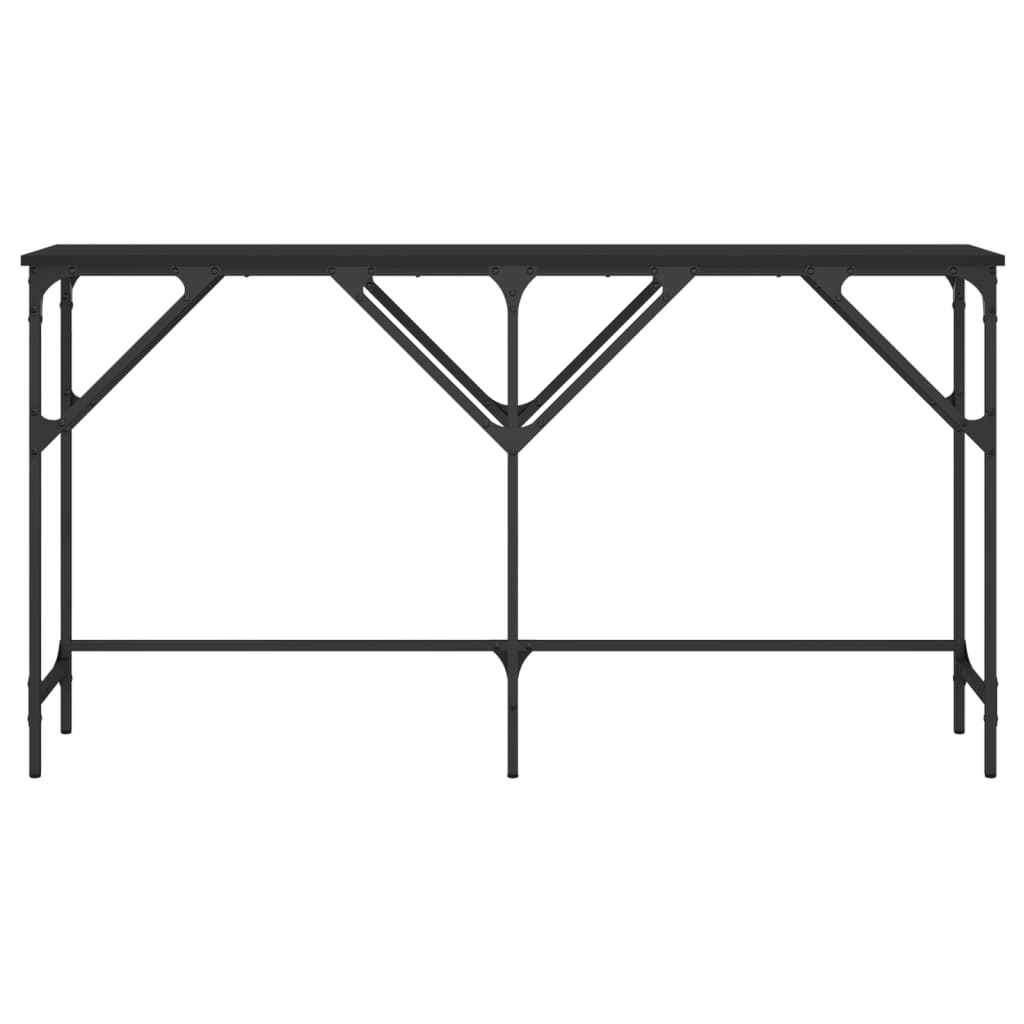Tavolino Consolle Nero 140x29x75 cm in Legno Multistrato