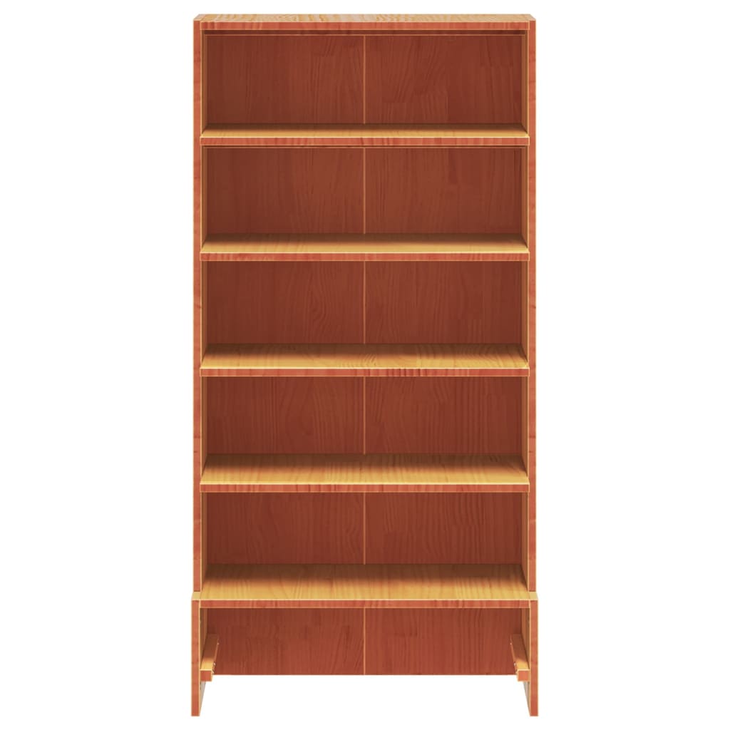 Scarpiera Marrone Cera 52x30x104 cm Legno Massello di Pino