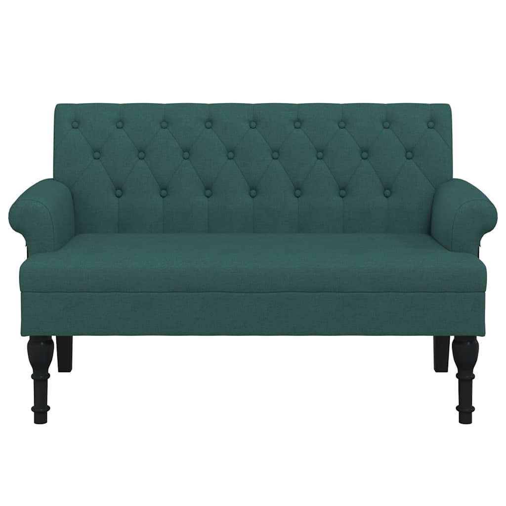 Panca con Schienale Verde Scuro 120x62x75,5 cm in Tessuto