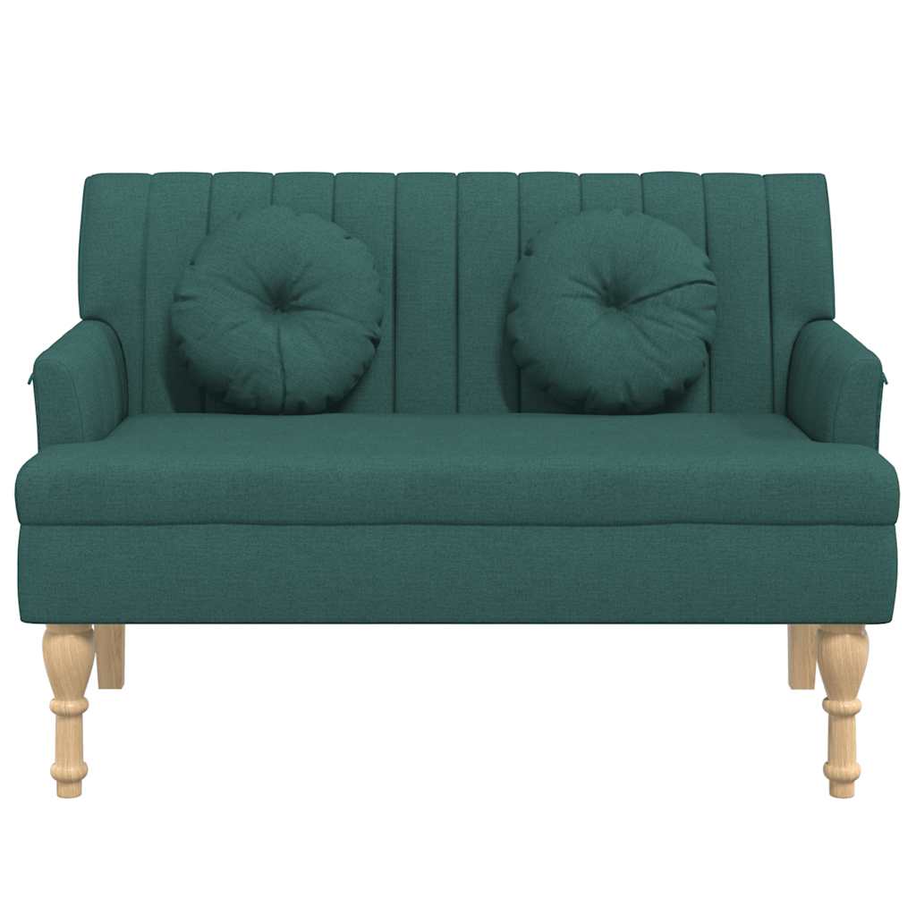 Panca con Cuscini Verde Scuro 113x64,5x75,5 cm in Tessuto