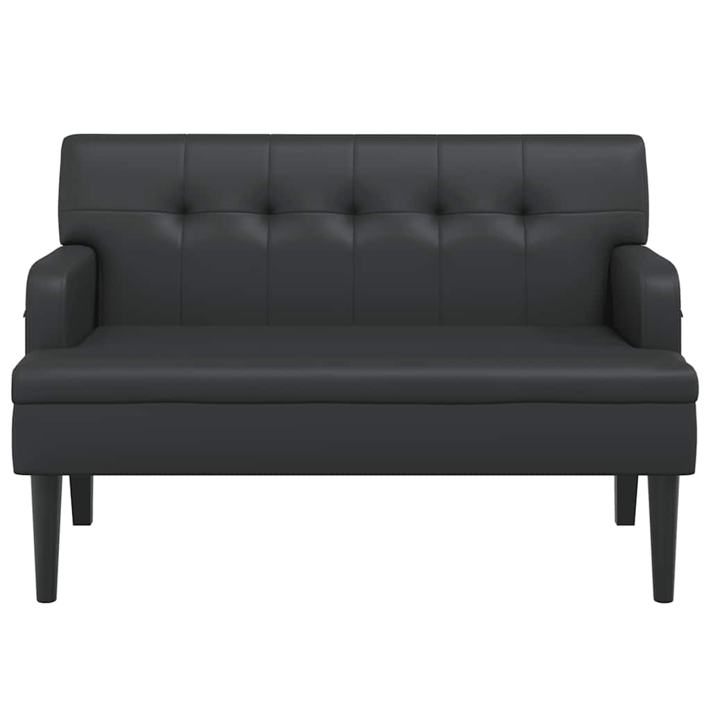 Panca con Schienale Nera 112x65,5x75 cm in Similpelle