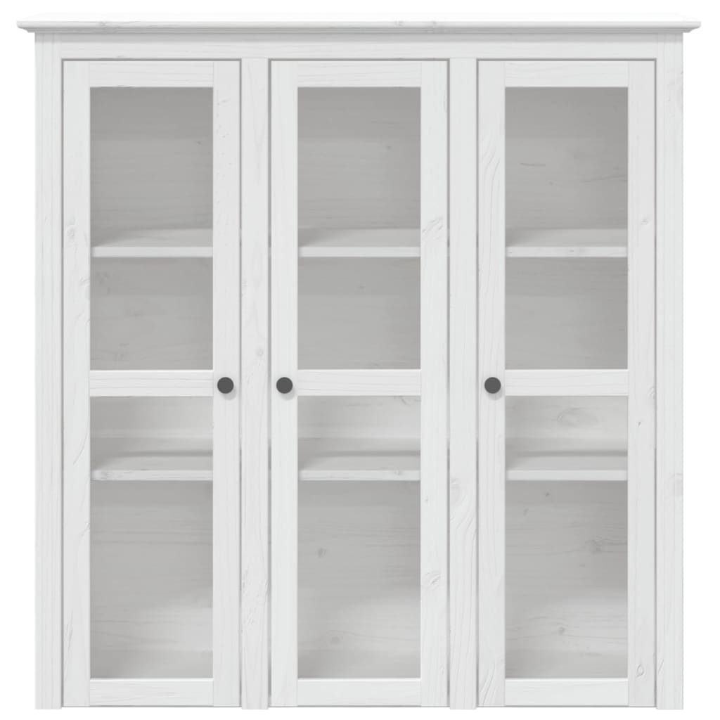 Credenza BODO 115,5x43x200,5 cm Legno Massello di Pino Bianco