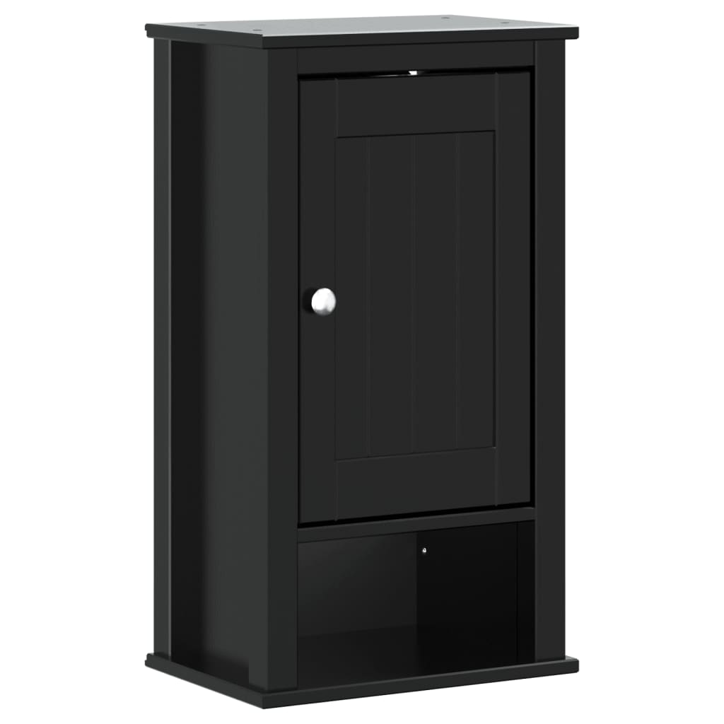 Set Mobili da Bagno 4 pz BERG Nero in Legno Massello di Pino