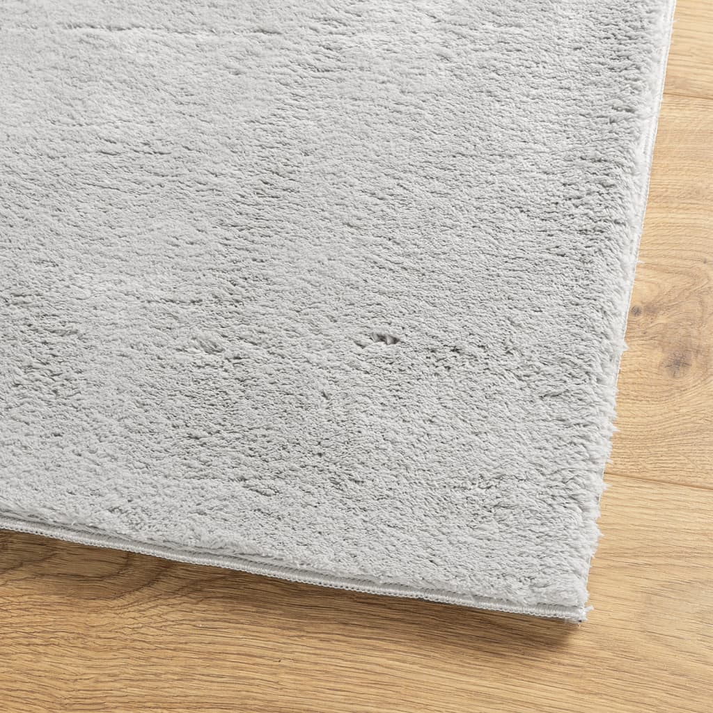 Tappeto a Pelo Corto HUARTE Morbido e Lavabile Grigio 240x240cm