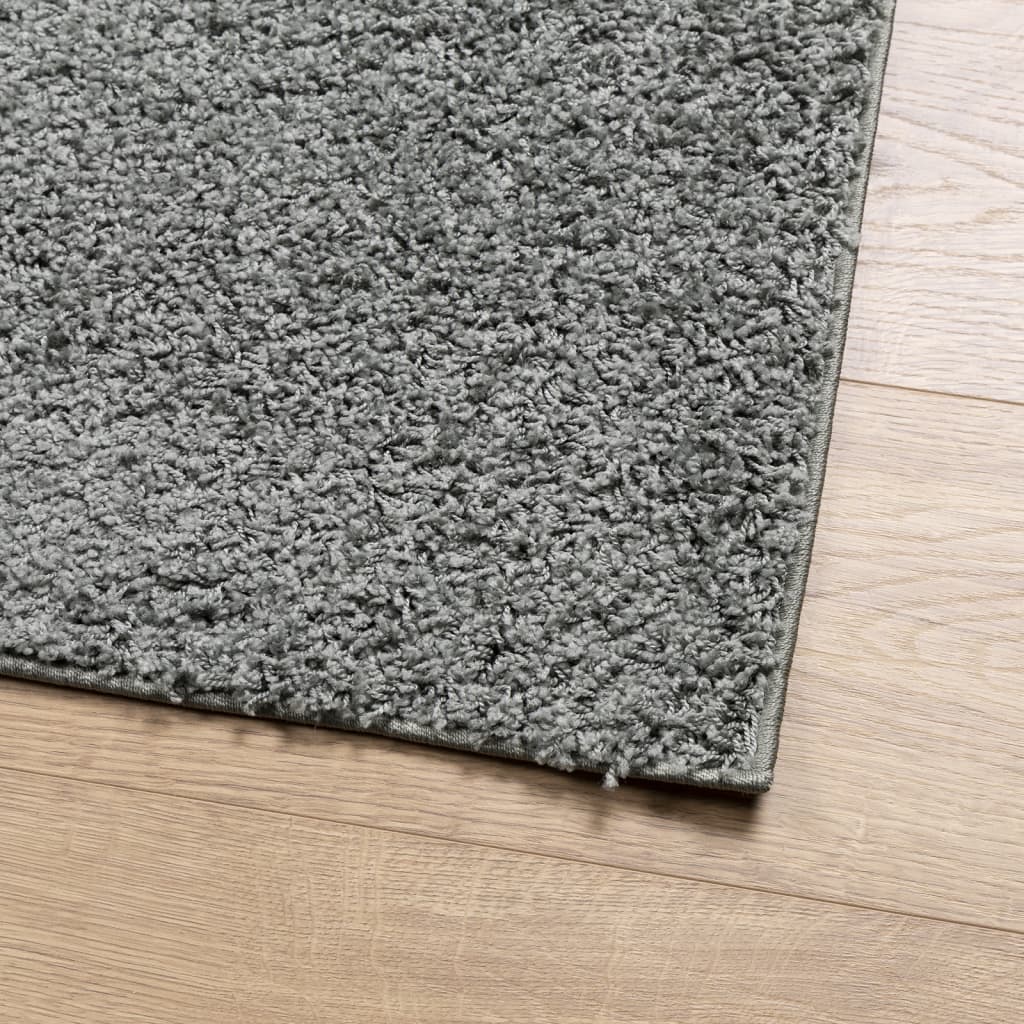 Tappeto Shaggy PAMPLONA a Pelo Lungo Moderno Verde 120x120 cm