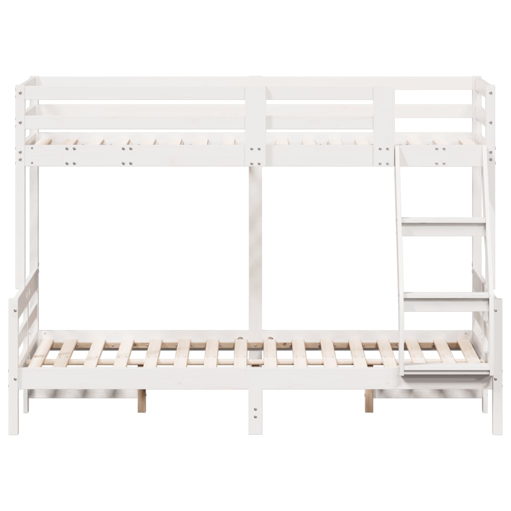 Letto a Castello 90x200/120x200cm Bianco Legno Massello di Pino