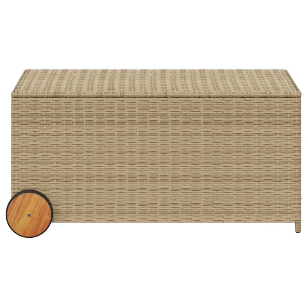 Contenitore da Giardino con Ruote Beige Misto 190L Polyrattan