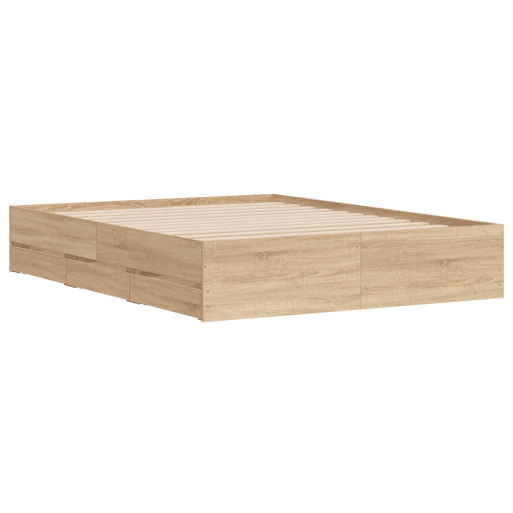 Giroletto Cassetti Rovere Sonoma 140x190 cm Legno Multistrato
