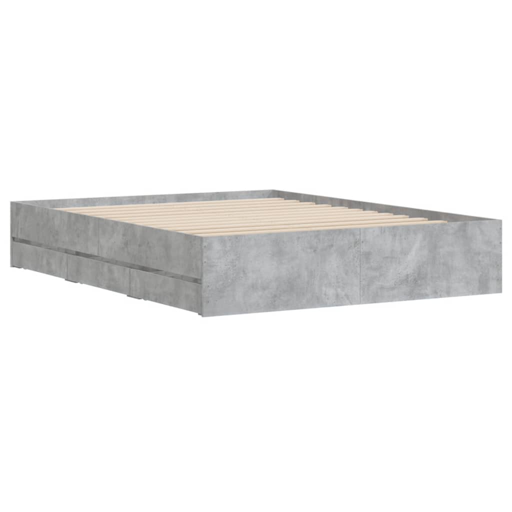 Giroletto Cassetti Grigio Cemento 140x190 cm Legno Multistrato