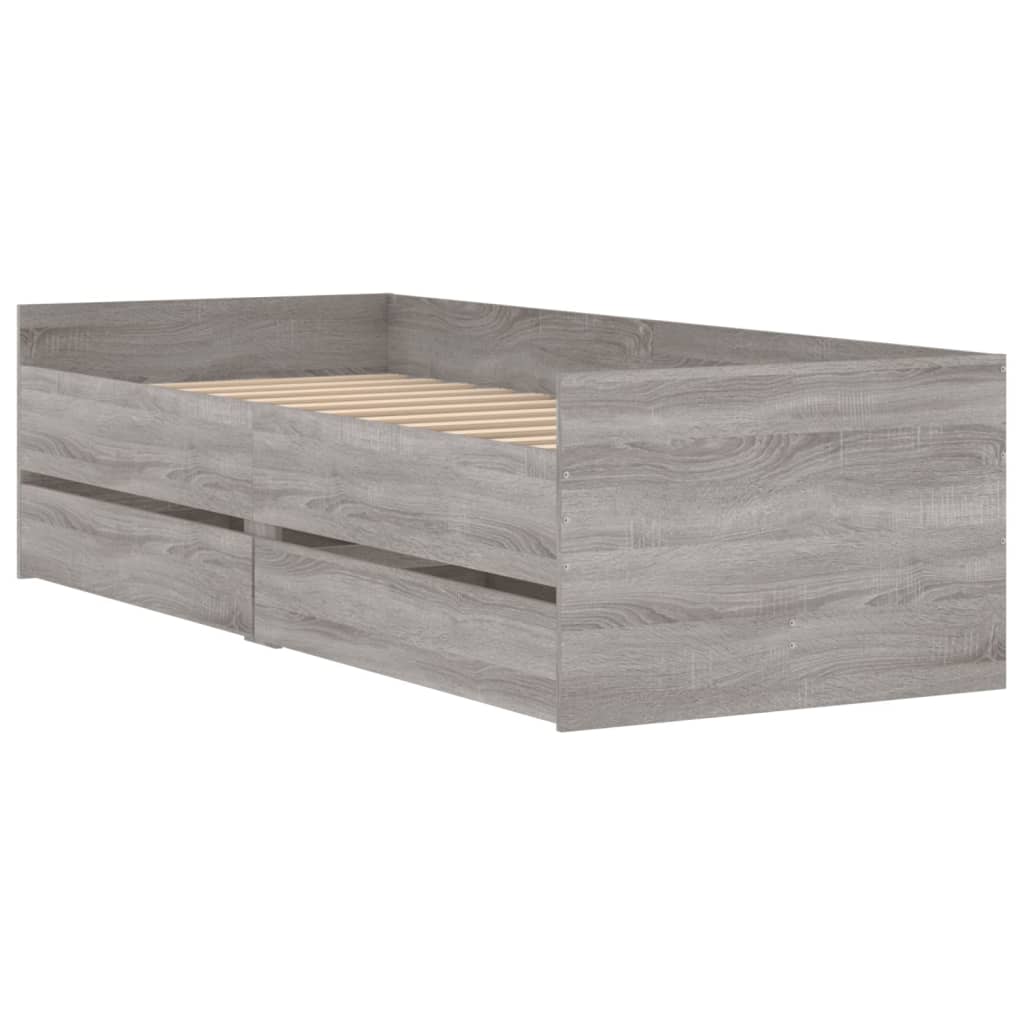 Giroletto con Cassetti Grigio Sonoma 90x200 cm