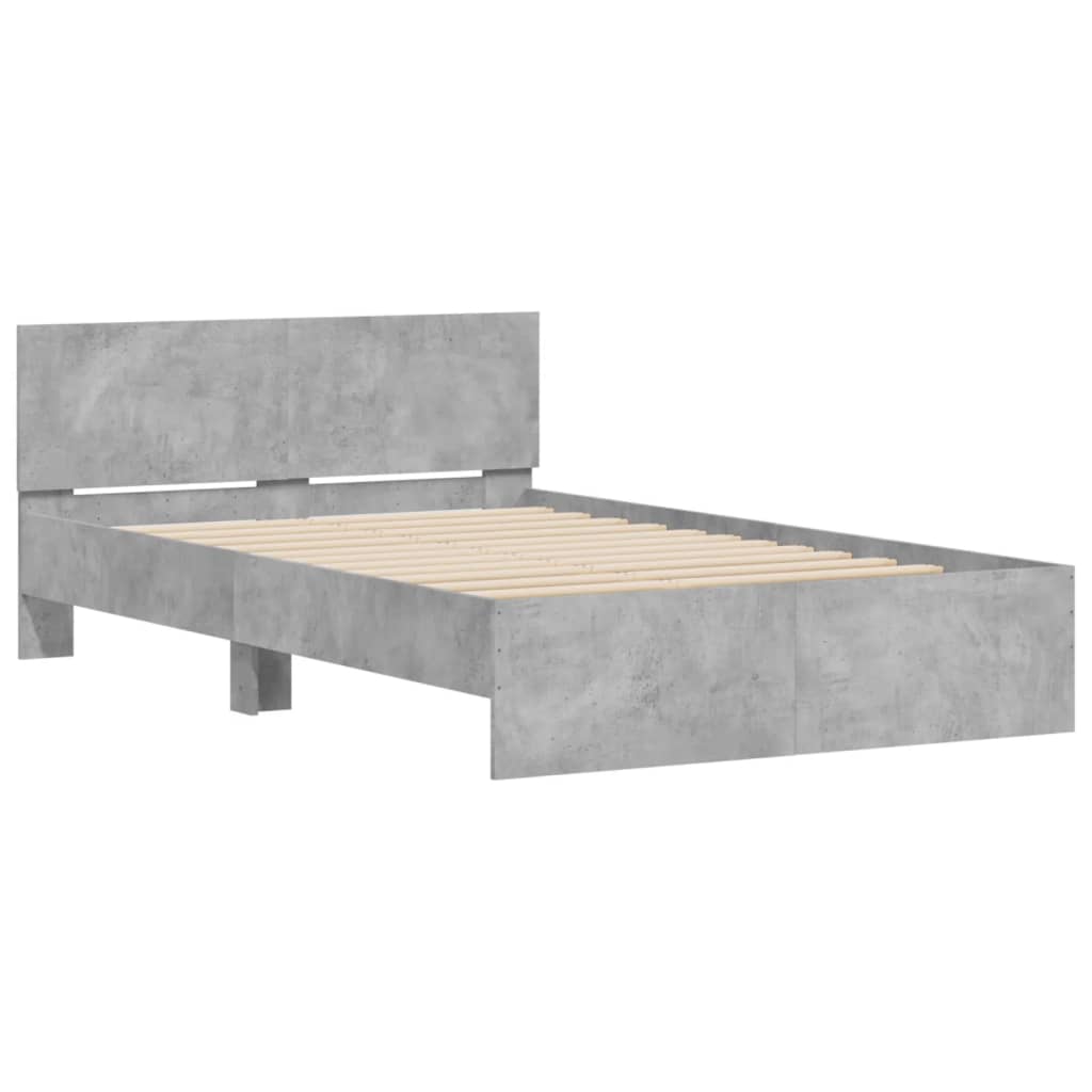 Giroletto con Testiera Grigio Cemento 135x190 cm