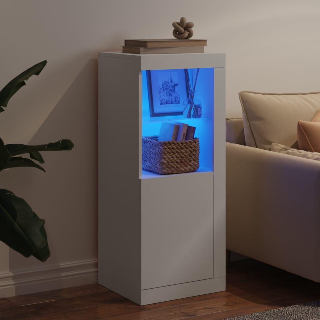 Credenza con Luci LED Bianca 41x37x100 cm