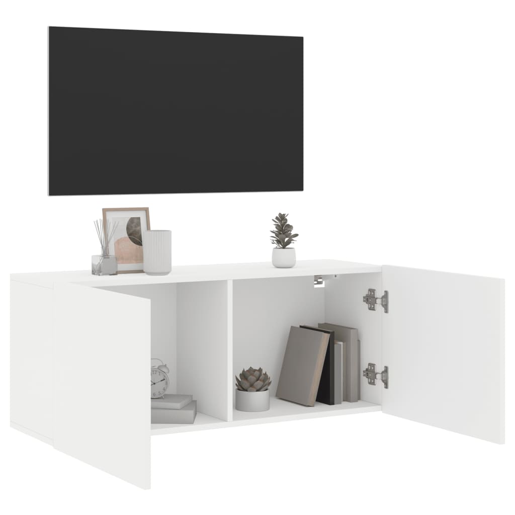 Mobile TV a Parete Bianco 100x30x41 cm