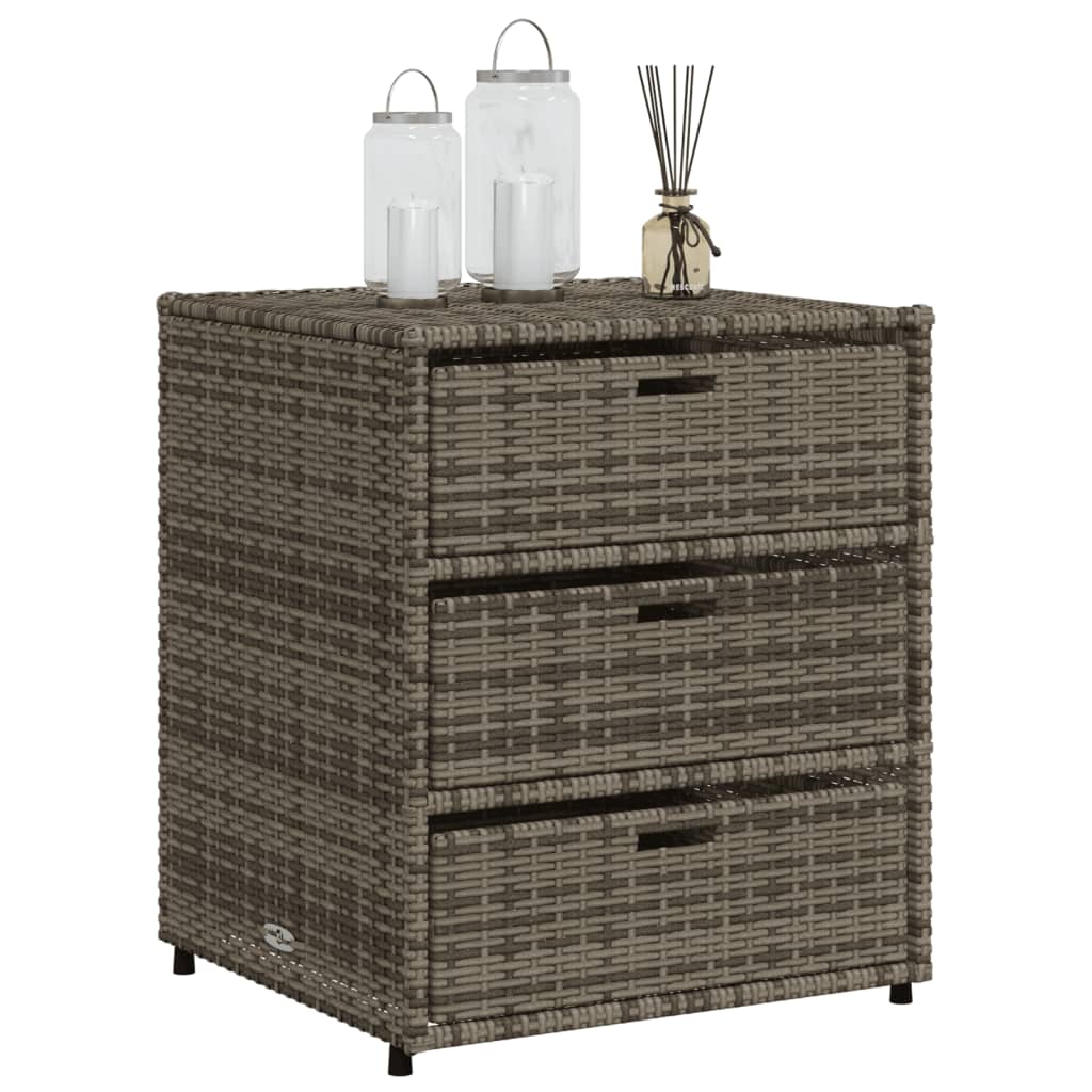 Armadietto Portaoggetti Giardino Grigio 55x59x69cm Polyrattan