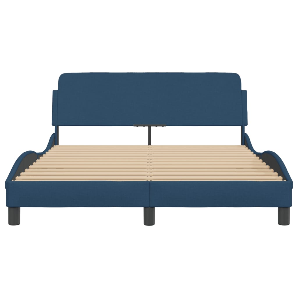 Giroletto con Testiera senza Materasso Blu 140x190 cm Tessuto