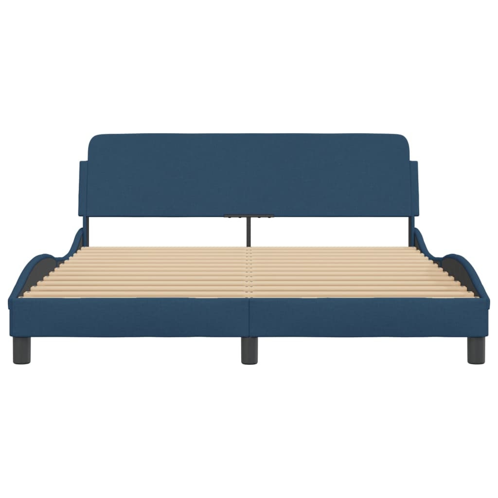 Giroletto con Testiera senza Materasso Blu 160x200 cm Tessuto