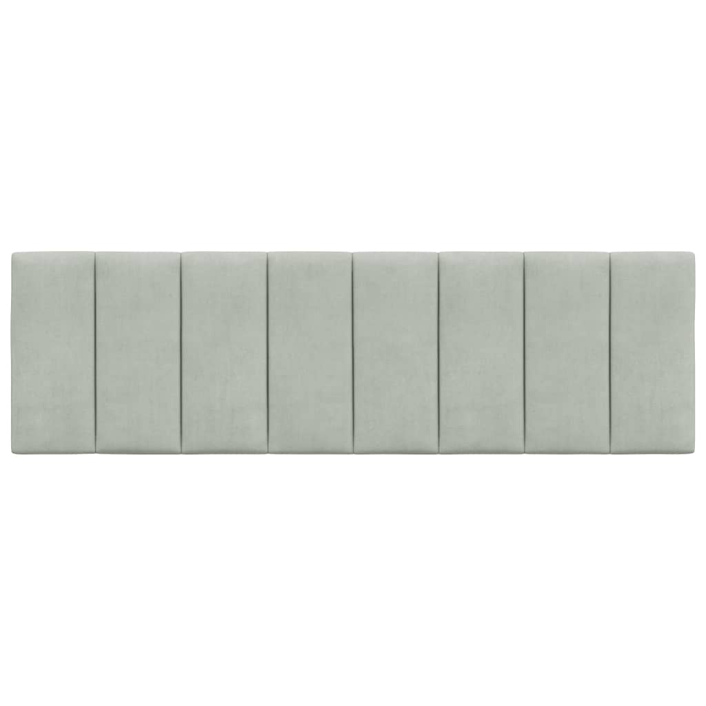 Cuscino Testiera Hanko Grigio Chiaro 160 cm in Velluto