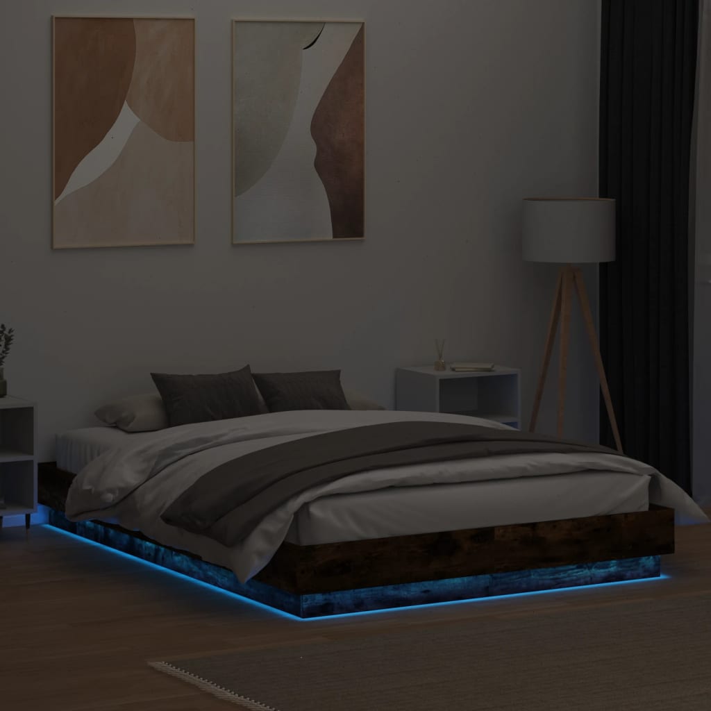 Giroletto con Luci LED Rovere Fumo 140x200 cm