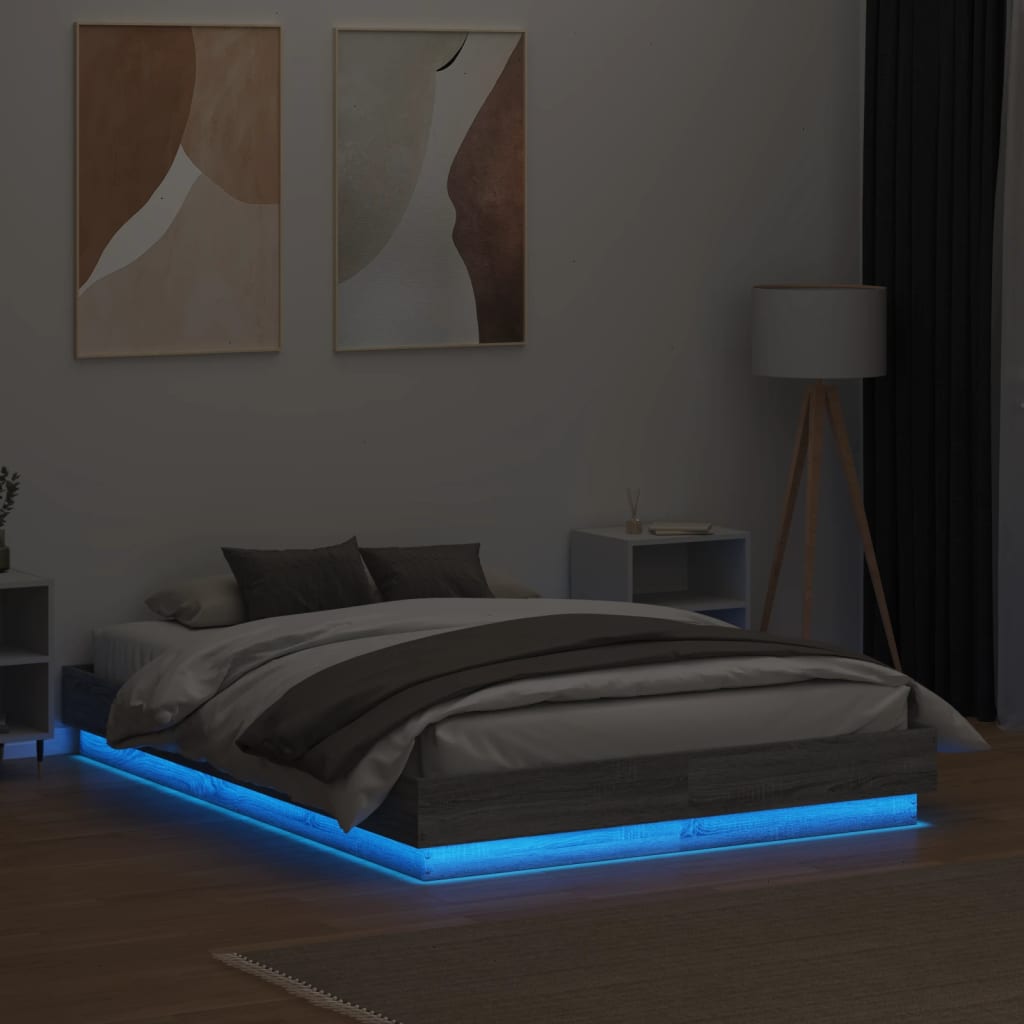 Giroletto con Luci LED Grigio Sonoma 120x190 cm