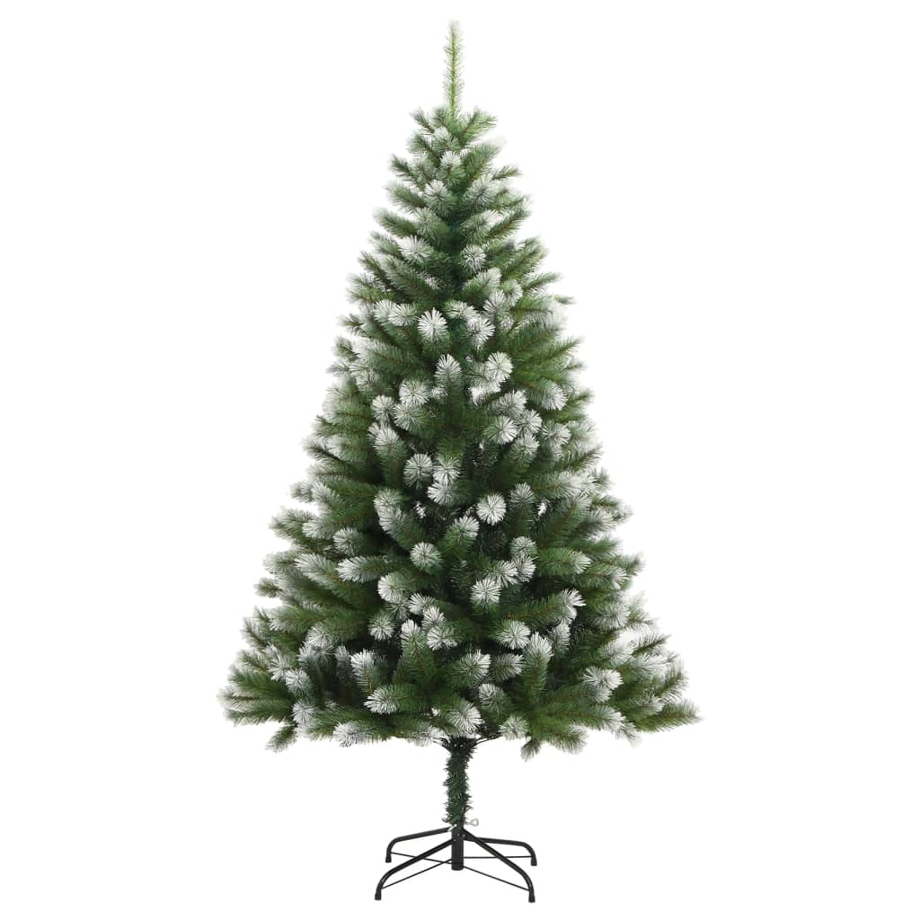Albero Natale Artificiale Cerniera 300 LED Neve Floccata 240 cm