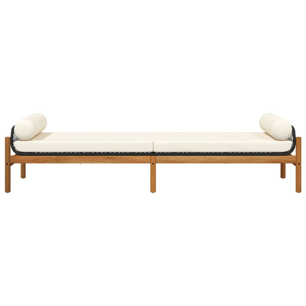 Panca da Giardino con Cuscino in Polyrattan e Acacia