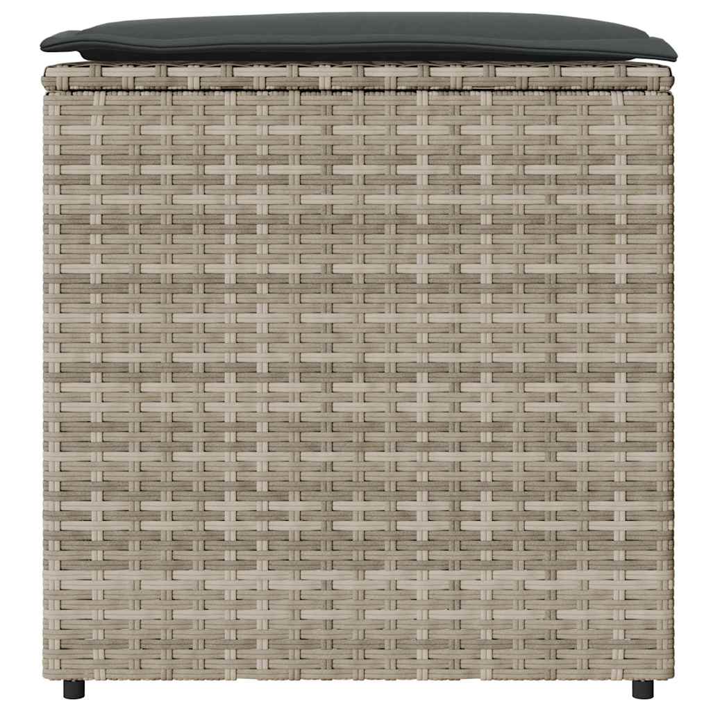 Scatola per Cuscini Grigio chiaro 50 x 50 x 50 cm polyrattan