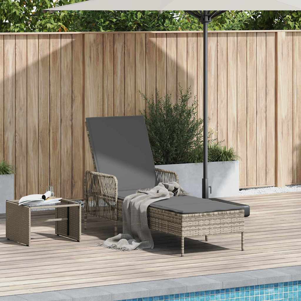Lettino da sole Grigio chiaro e grigio scuro 55 x 200 x 92 cm