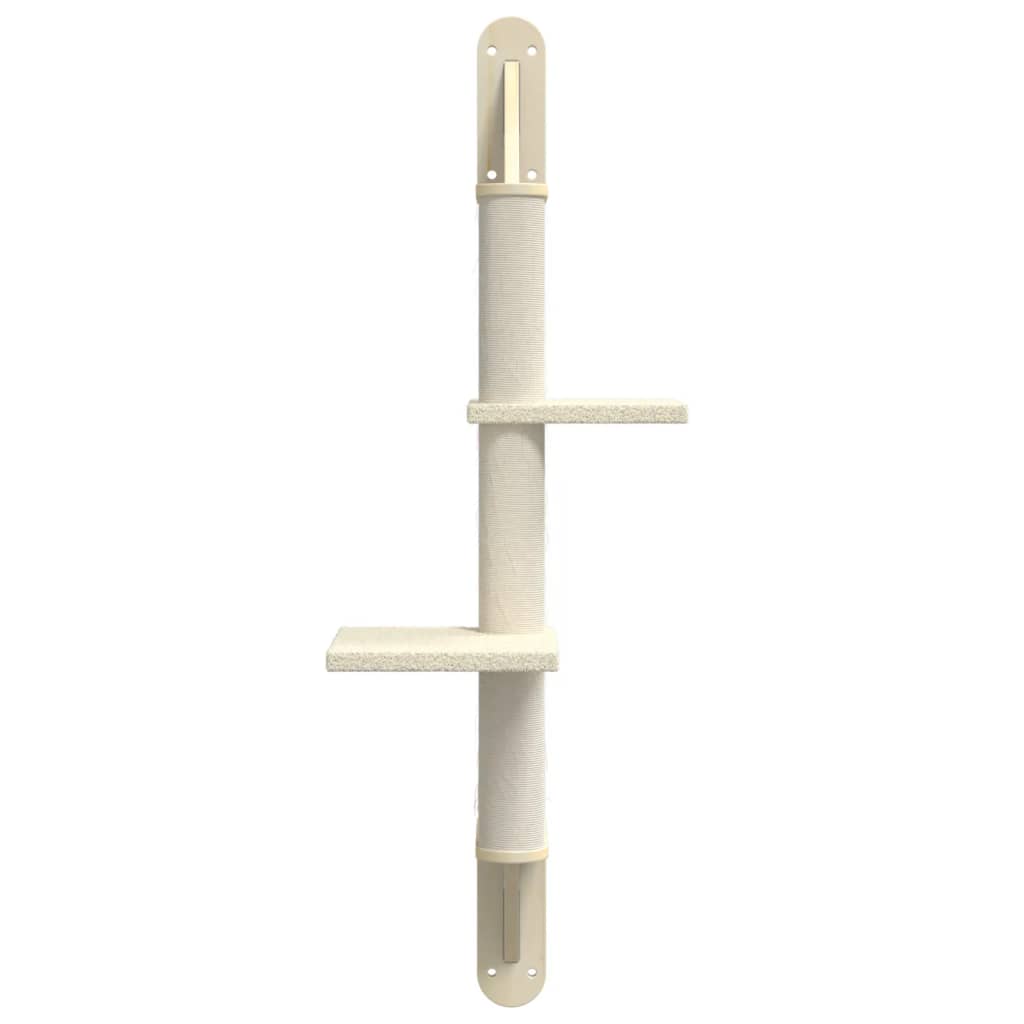 Albero per Gatti con Tiragraffi a Parete Crema 108 cm