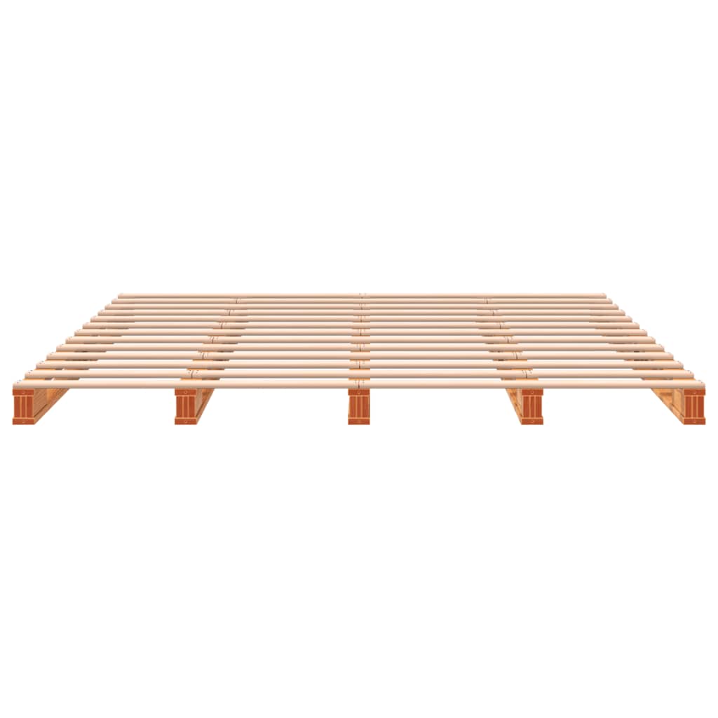 Letto Pallet Marrone Cera 180x200 cm in Legno Massello di Pino