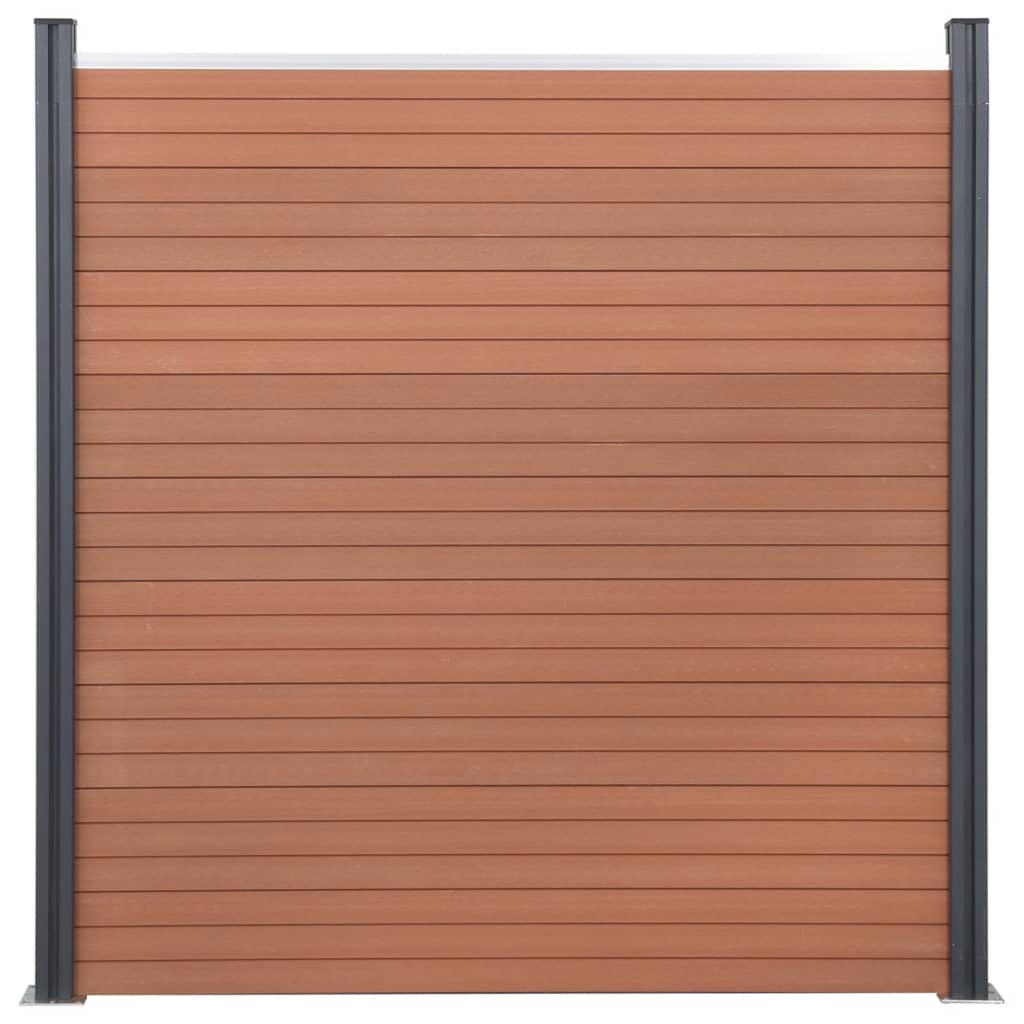 Set Pannello di Recinzione Marrone 699x186 cm in WPC