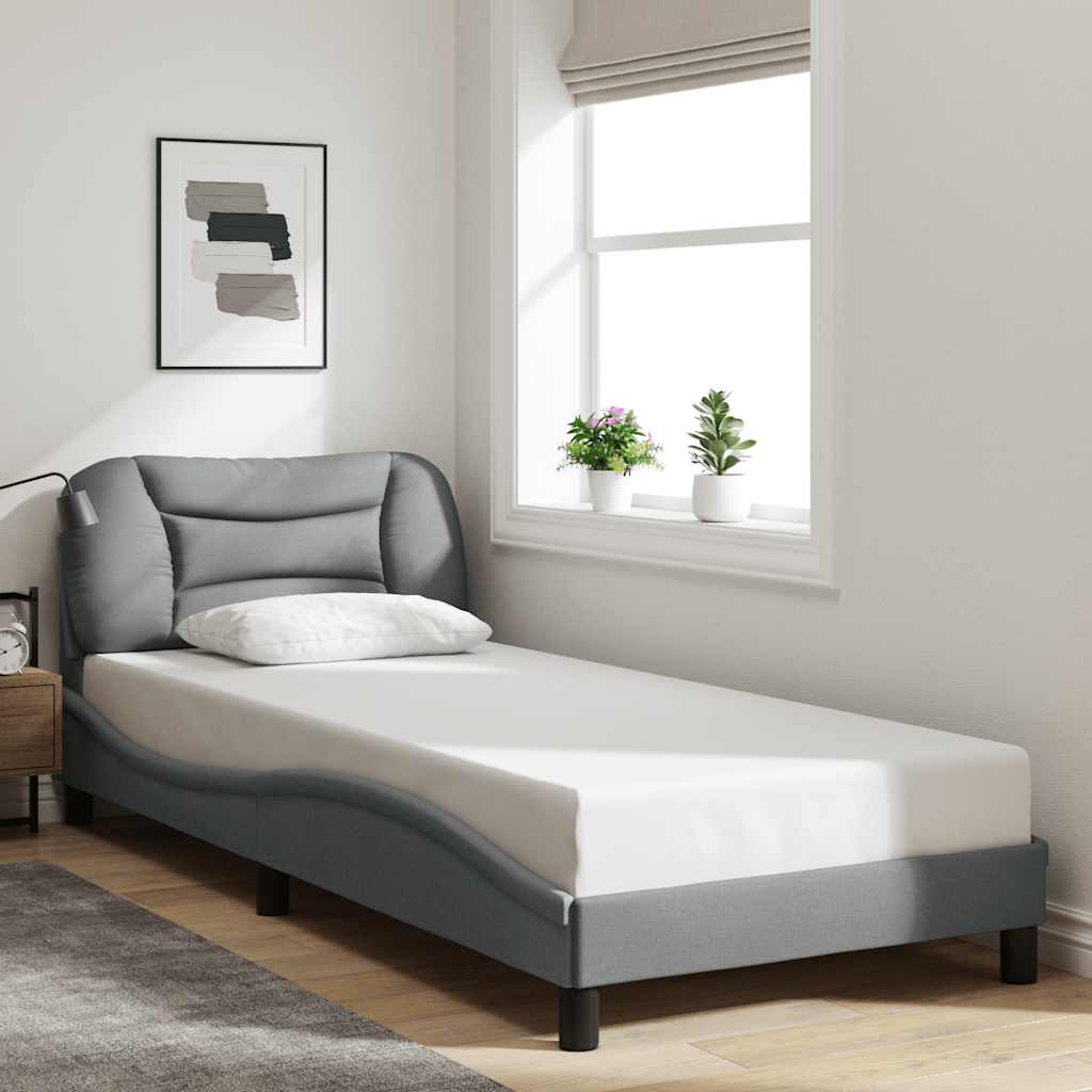 Giroletto senza Materasso Hvar Grigio Chiaro 80x200 cm Tessuto
