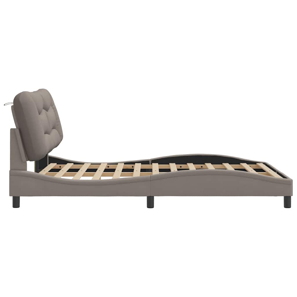 Giroletto senza Materasso Hvar Tortora 140x190 cm in Tessuto