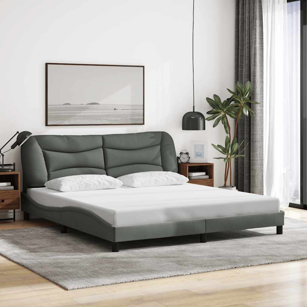 Giroletto senza Materasso Hvar Grigio Scuro 180x200 cm Tessuto