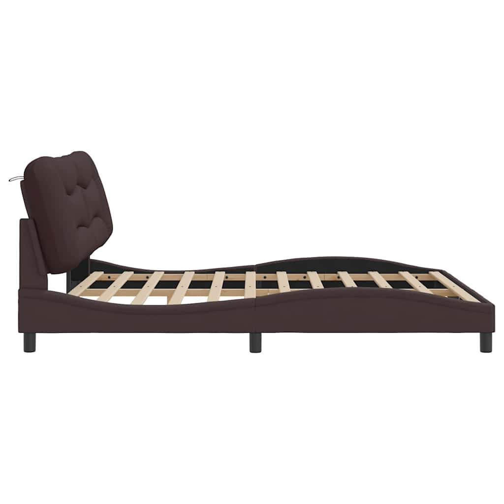 Giroletto senza Materasso Hvar Marrone Scuro 180x200 cm Tessuto