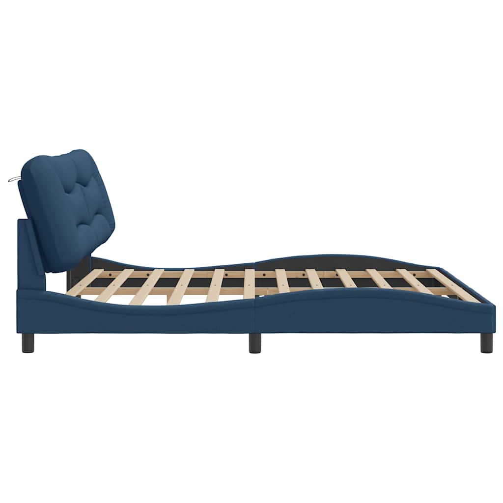 Giroletto senza Materasso Hvar Blu 200x200 cm in Tessuto