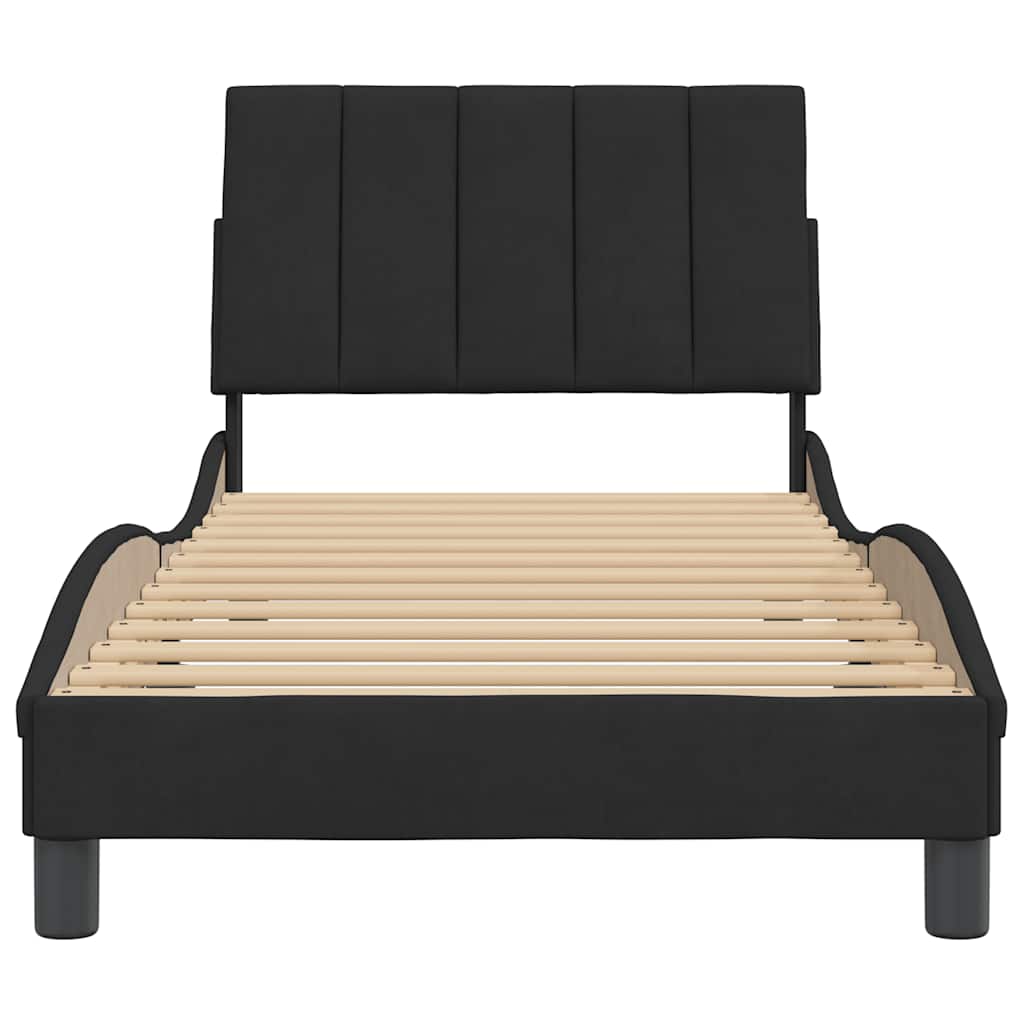 Giroletto senza Materasso Hanko Nero 80x200 cm in Velluto
