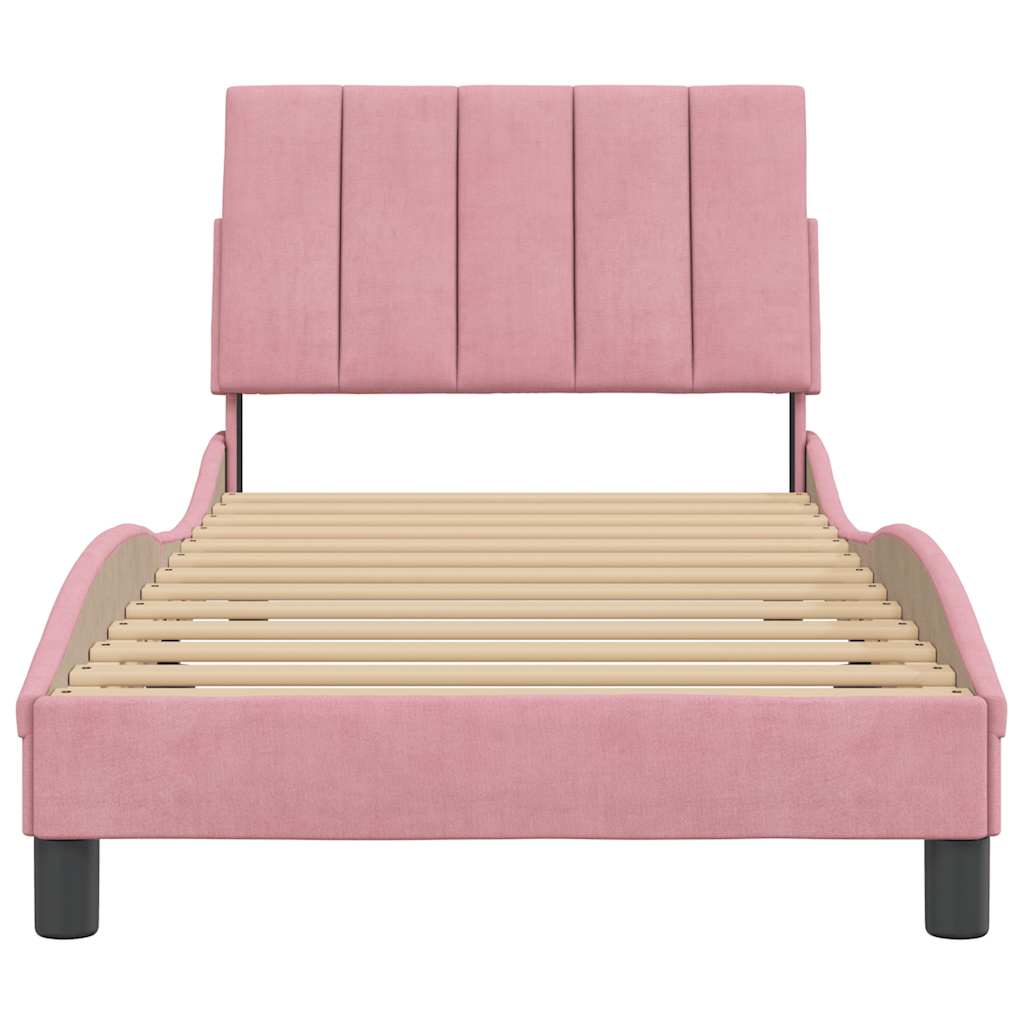 Giroletto senza Materasso Hanko Rosa 90x200 cm in Velluto