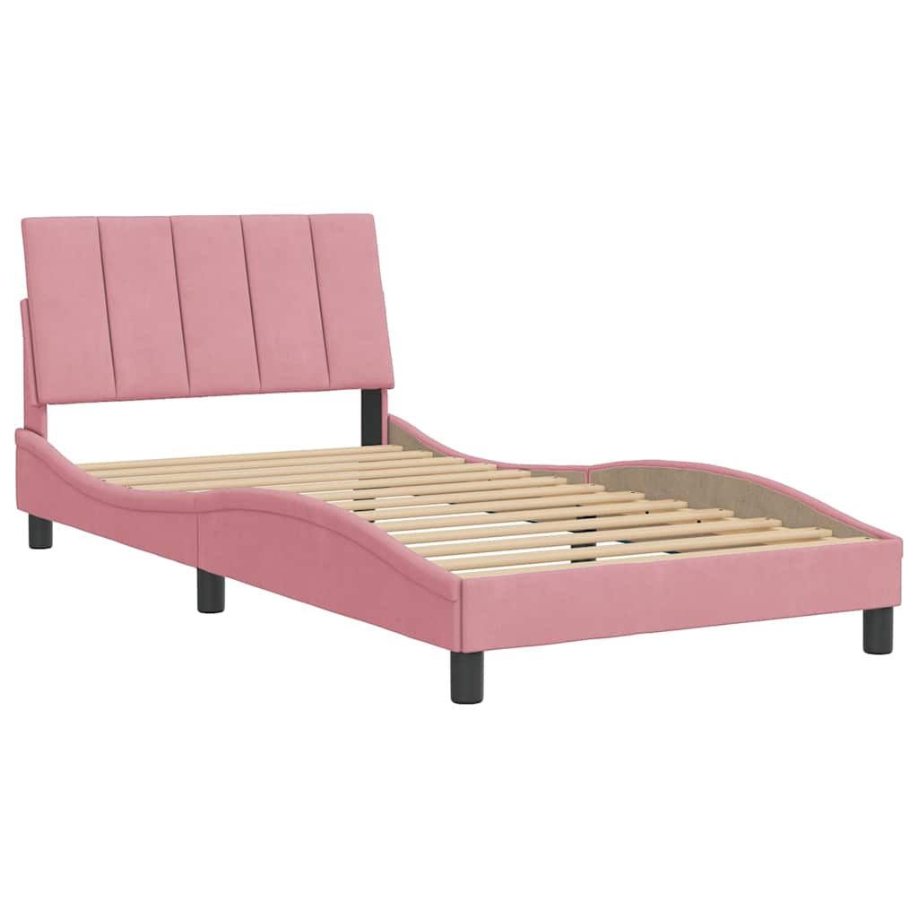 Giroletto senza Materasso Hanko Rosa 100x200 cm in Velluto
