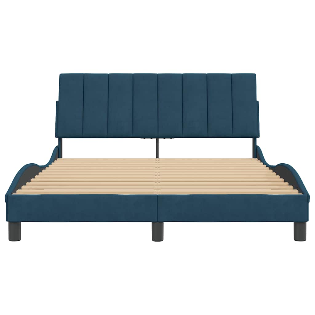 Giroletto senza Materasso Hanko Blu 140x190 cm in Velluto