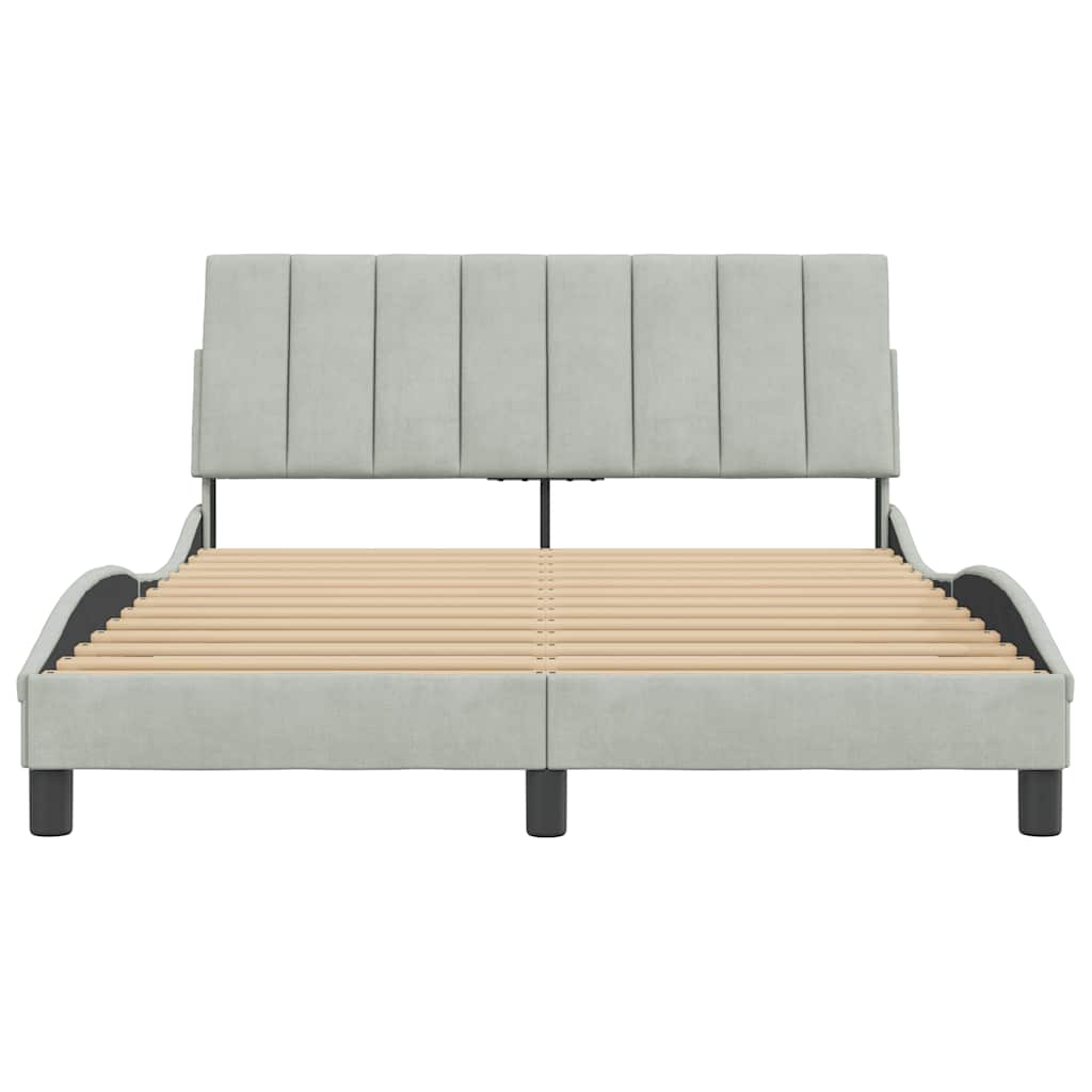 Giroletto senza Materasso Hanko Grigio Chiaro 140x200 cm Velluto
