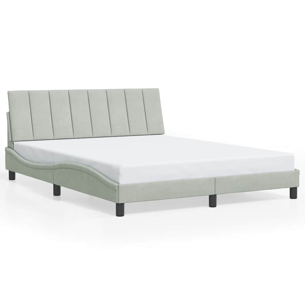 Giroletto senza Materasso Hanko Grigio Chiaro 160x200 cm Velluto