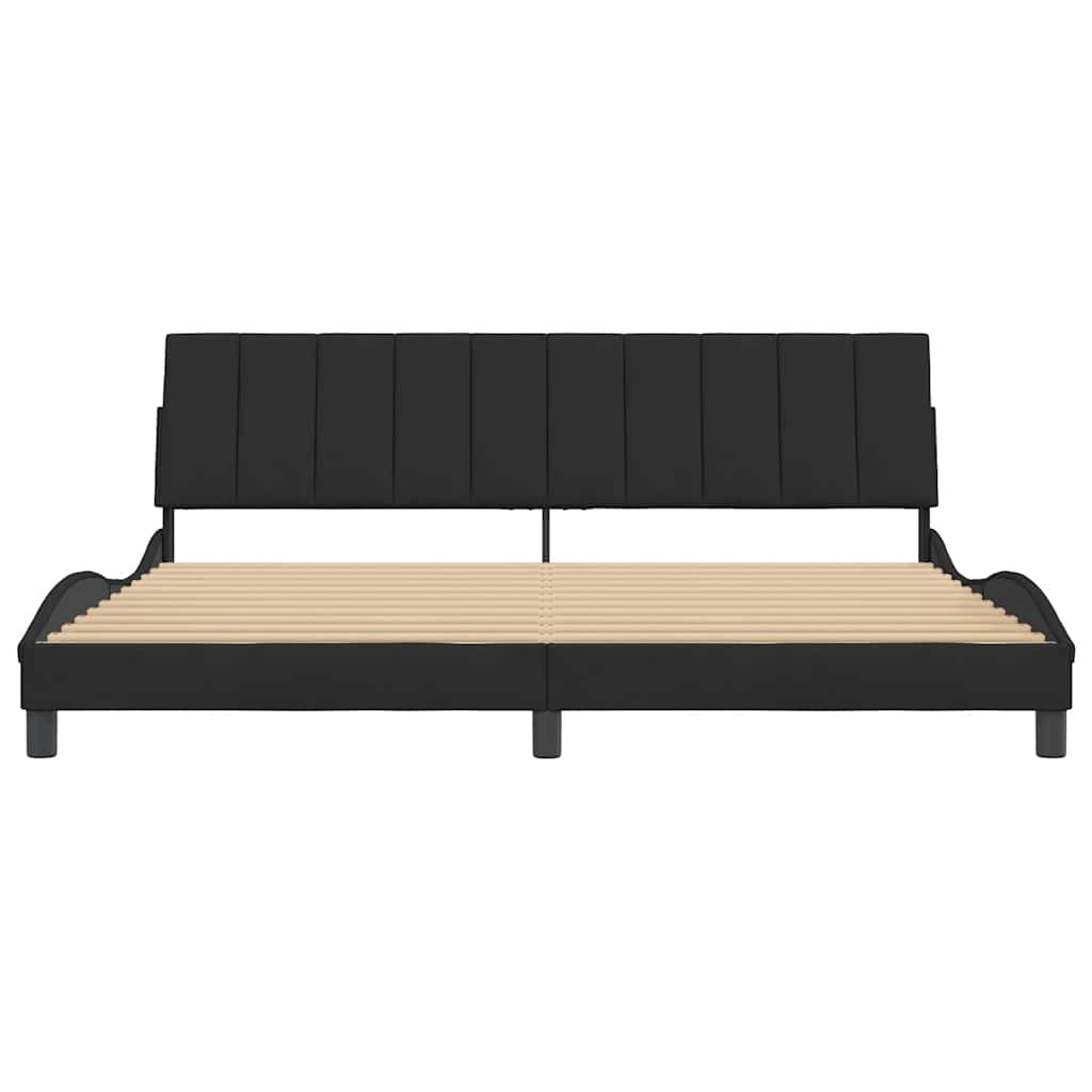 Giroletto senza Materasso Hanko Nero 200x200 cm in Velluto