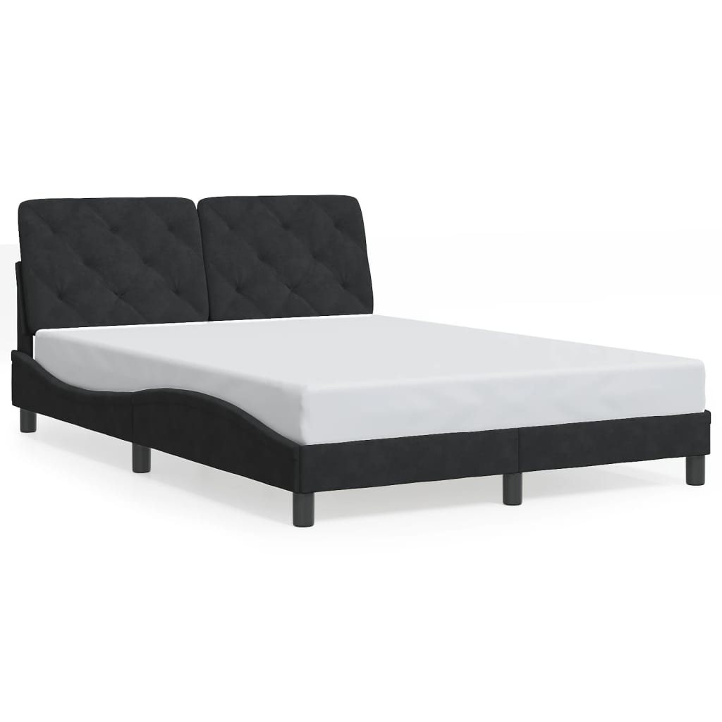 Giroletto senza Materasso Nero 120x200 cm Velluto