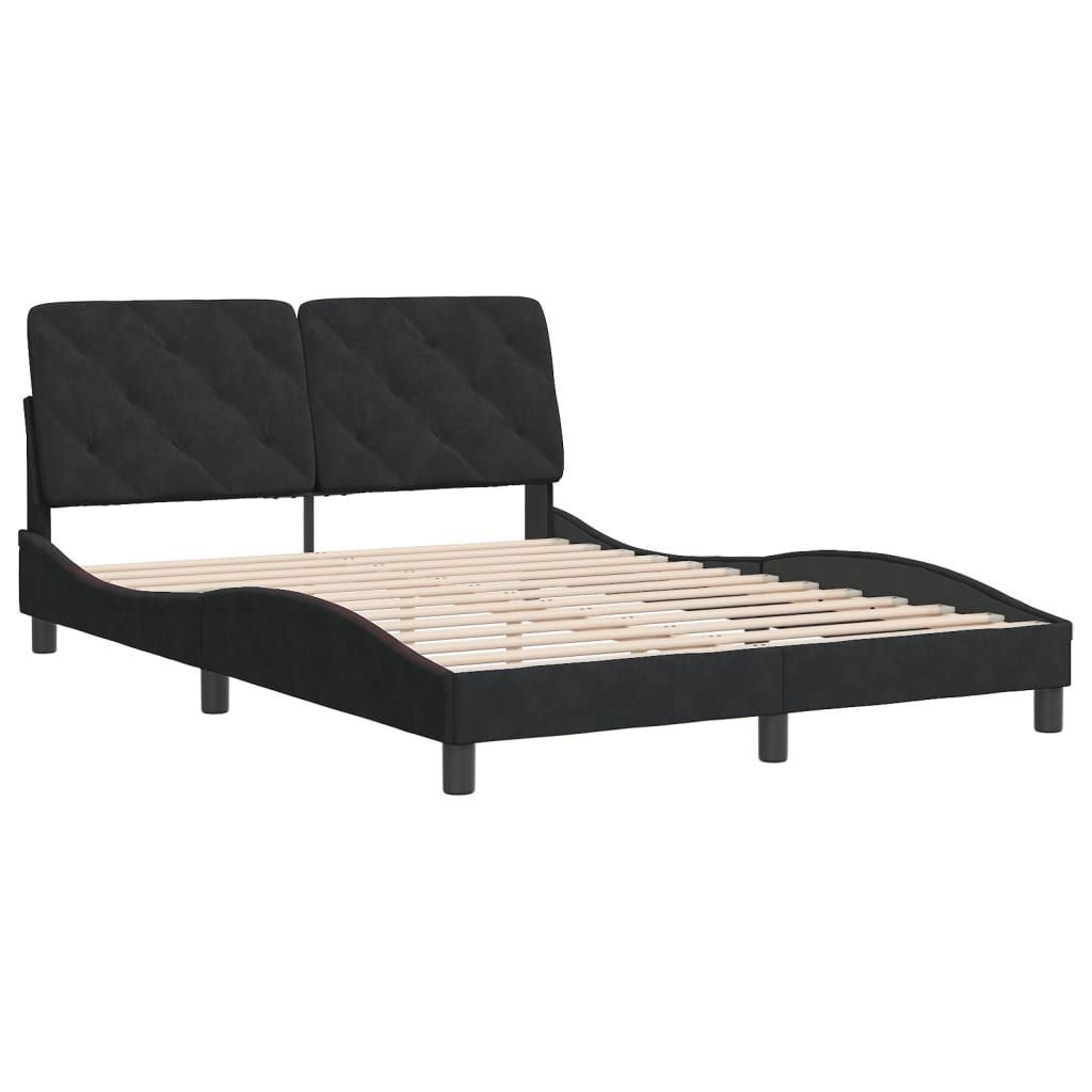 Giroletto senza Materasso Nero 120x200 cm Velluto