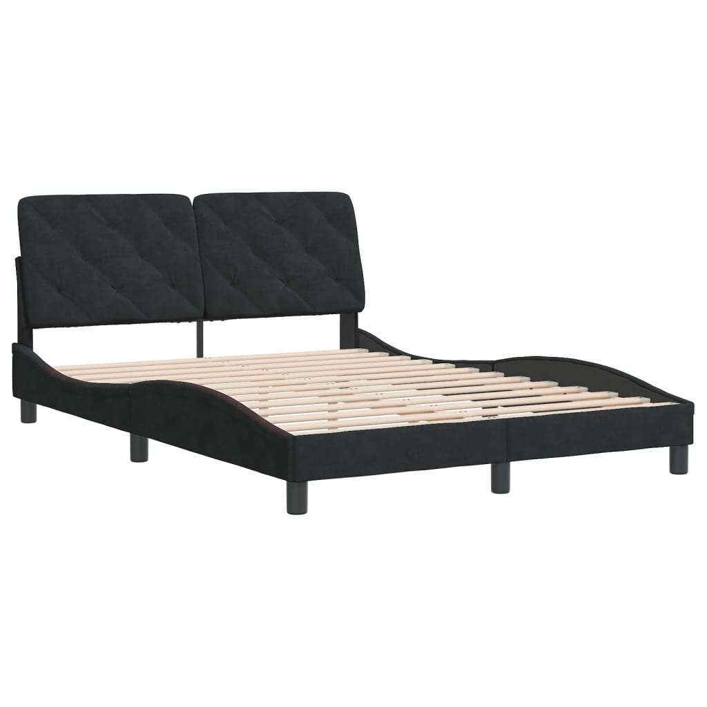Giroletto senza Materasso Nero 120x200 cm Velluto