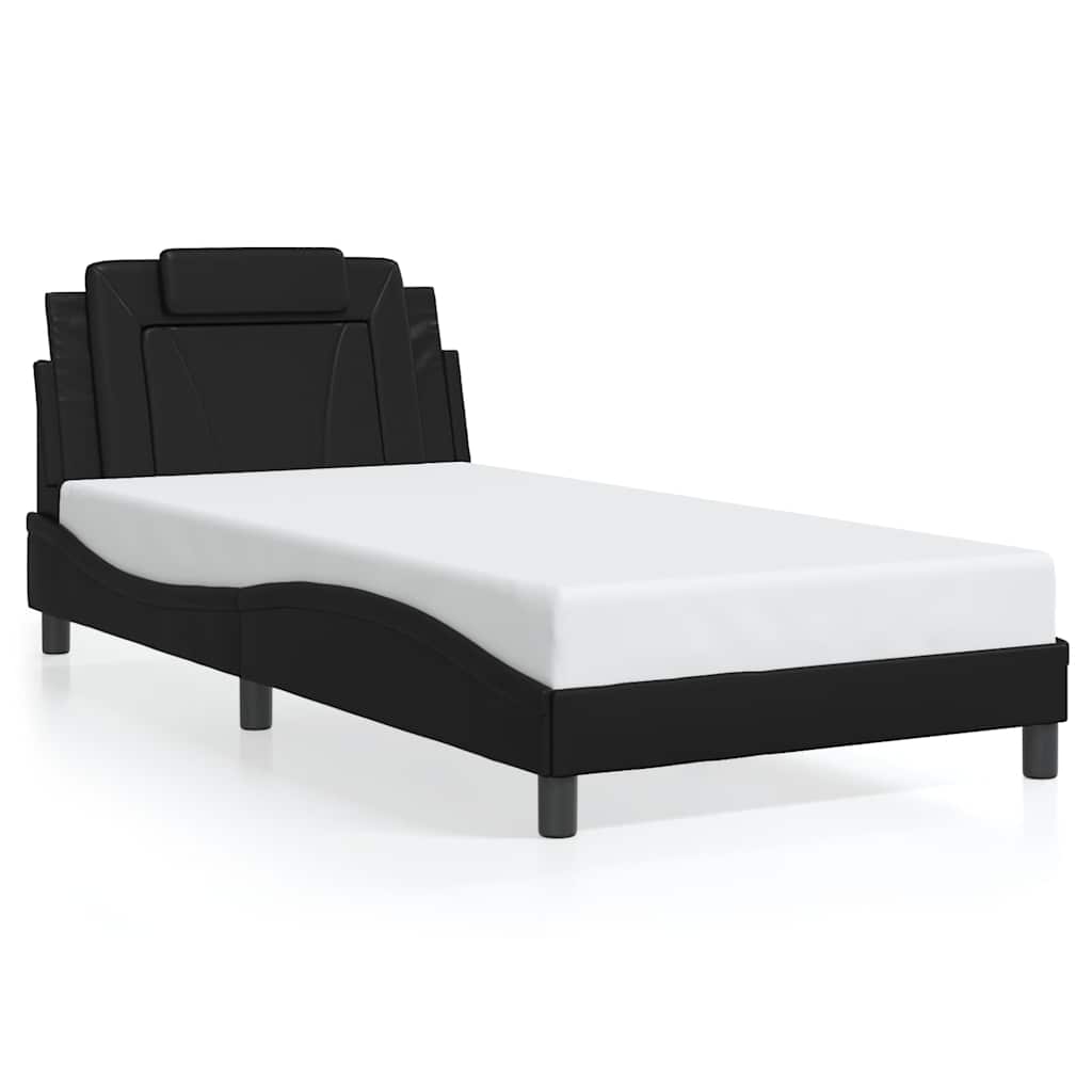 Giroletto Viana senza Materasso Nero 100x200 cm in Similpelle