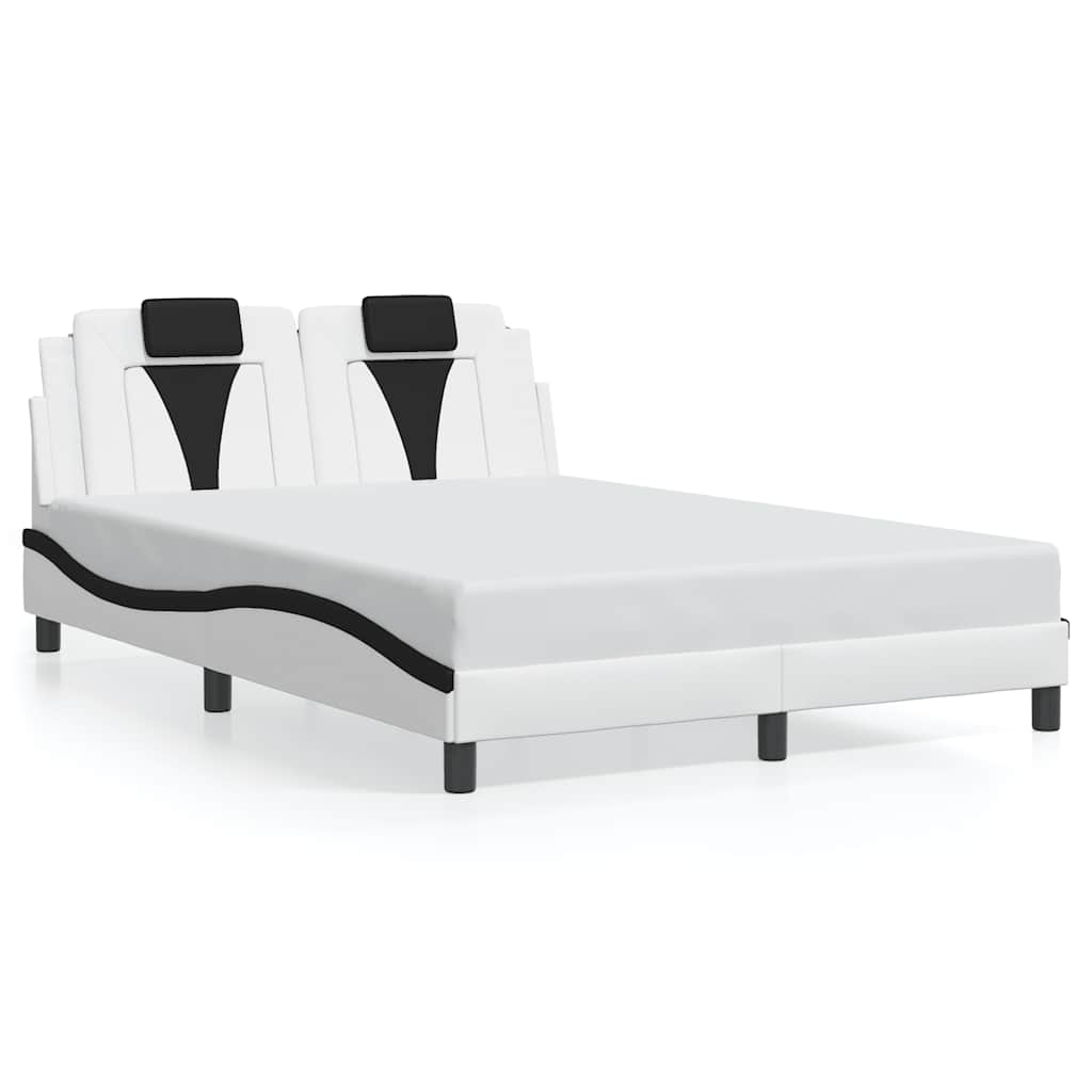 Giroletto Viana senza Materasso Bianco e Nero 140x190 cm in Similpelle