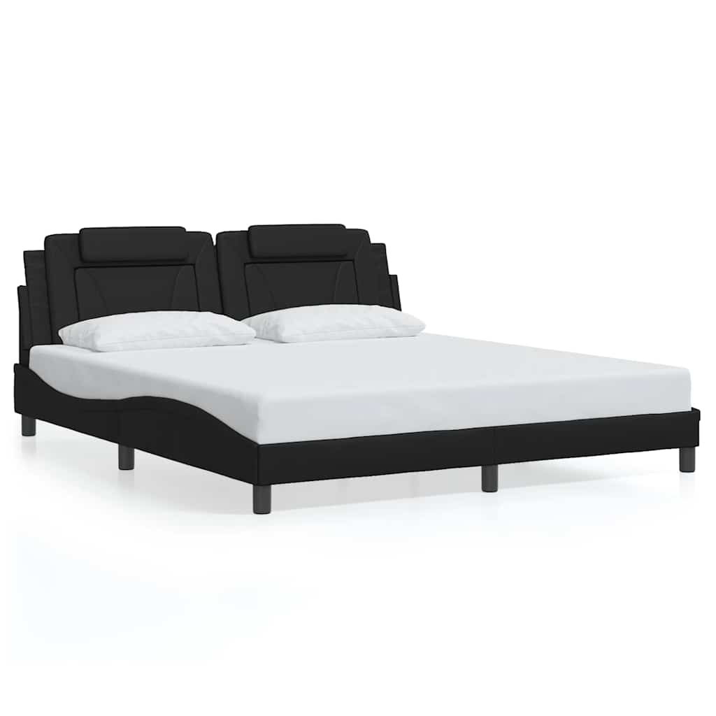 Giroletto Viana senza Materasso Nero 180x200 cm in Similpelle