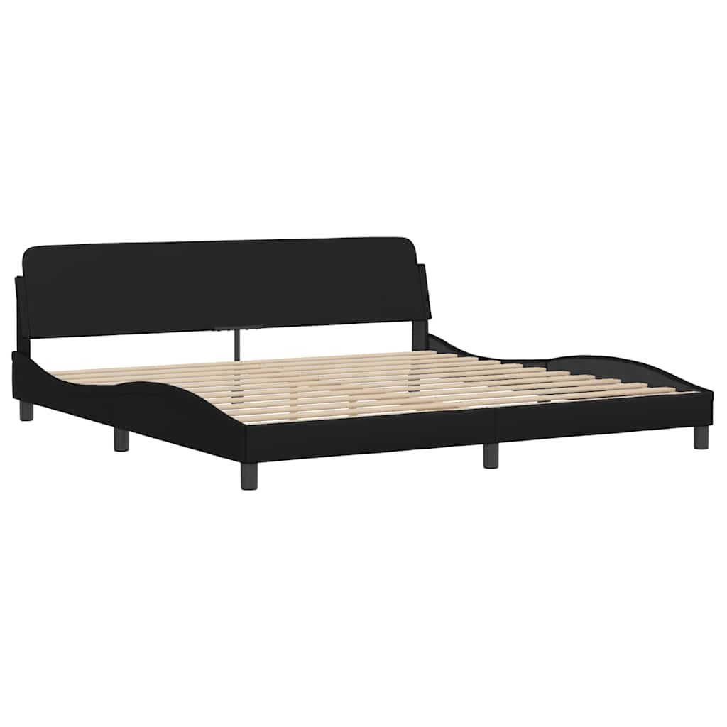 Giroletto Viana senza Materasso Nero 200x200 cm in Similpelle