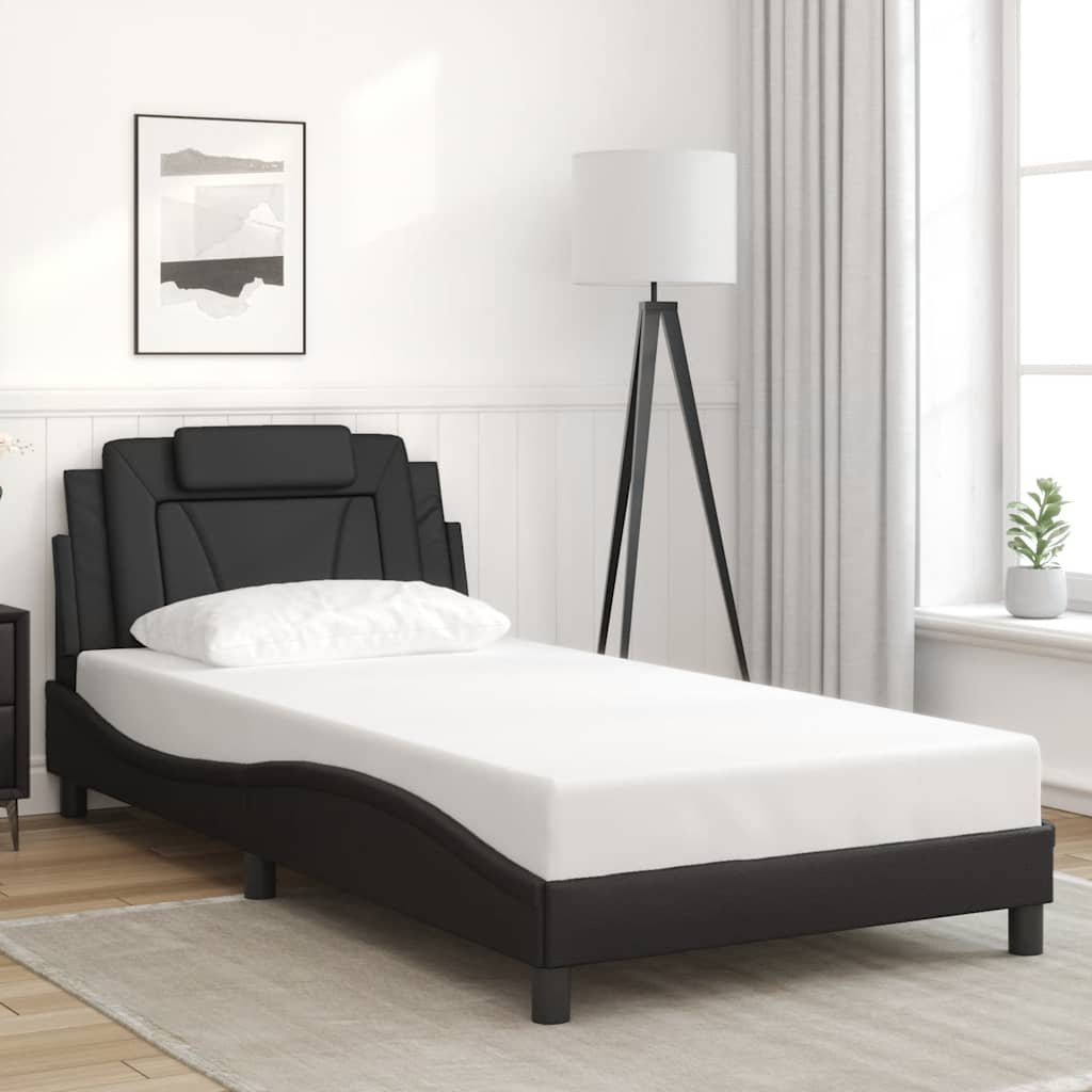 Giroletto Viana senza Materasso Nero 100x203 cm in Similpelle
